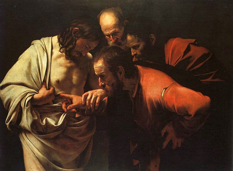 Doubting Thomas - The Incredulity of Saint Thomas by Caravaggio (1601-02)