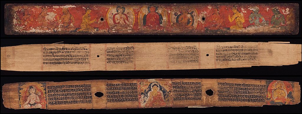 Mahayana Buddhism: Palm leaf manuscript of Prajnaparamita Sutra