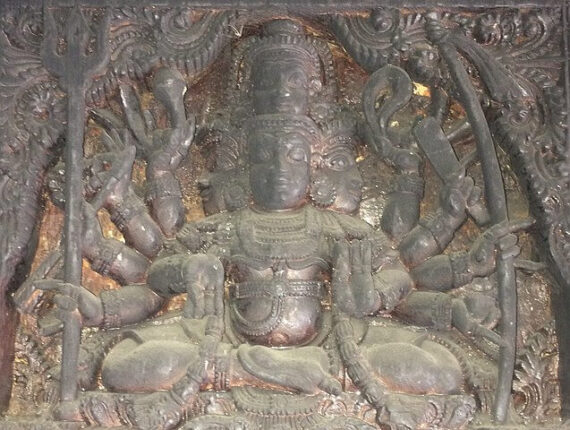 Brahma wooden carving