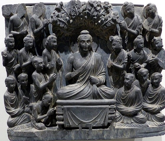 Buddhist Religion: Buddha with disciples