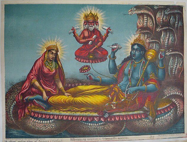 Lord Brahma: Brahma emerges from the navel of Vishnu