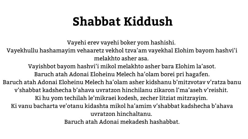 shabbat kiddush transliteration