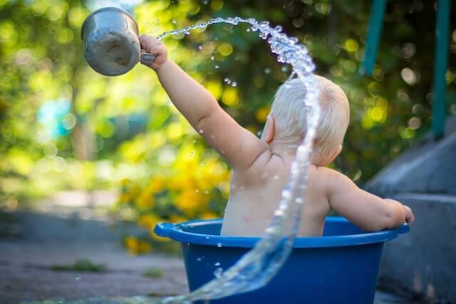 shower on Shabbat for toddlers