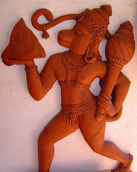 Lord Hanuman carrying the Sanjeevani mountain